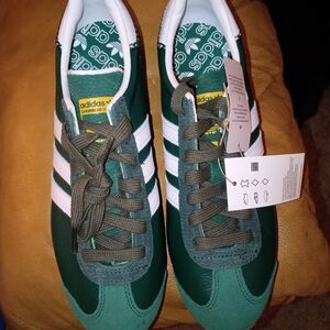 adidas Originals Forest Green and White Sneakers
